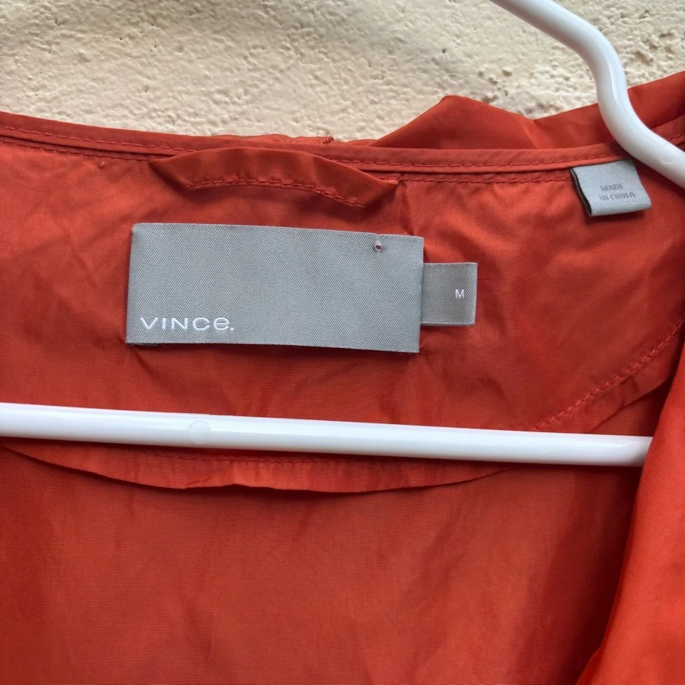 VINCE Men's Orange Windbreaker Jacket - Picture 6 of 10